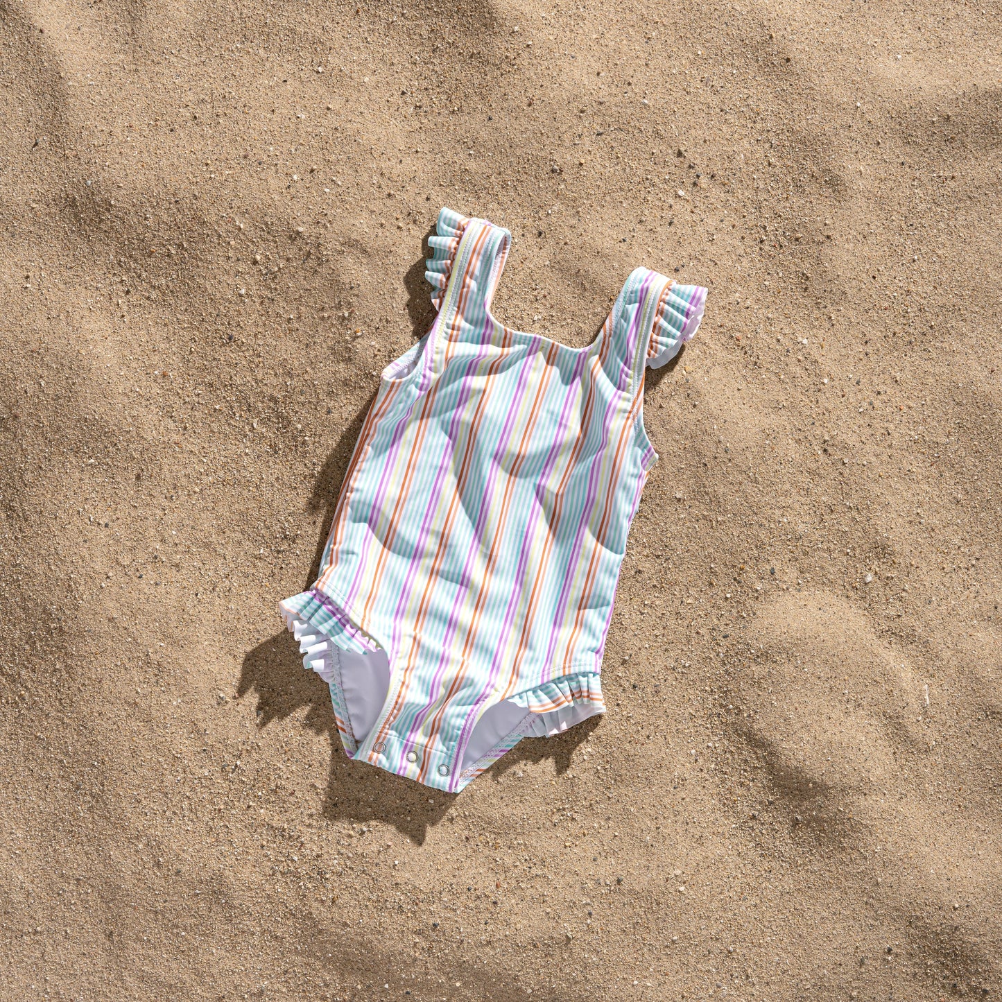 Baby and Toddler Girl One Piece Swimsuit, Color Burst Stripe