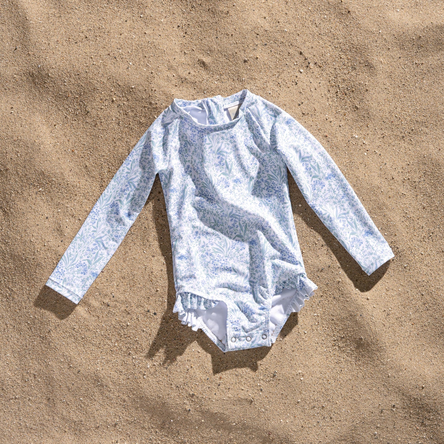 Baby and Toddler Girl Long Sleeve Rash Guard One Piece Swimsuit, Wildflower Wonders