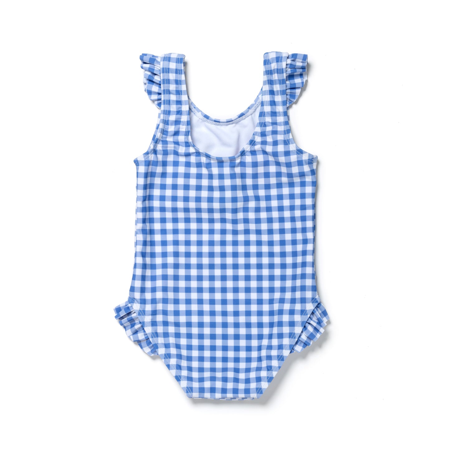 Baby and Toddler Girl One Piece Swimsuit, Blue Gingham