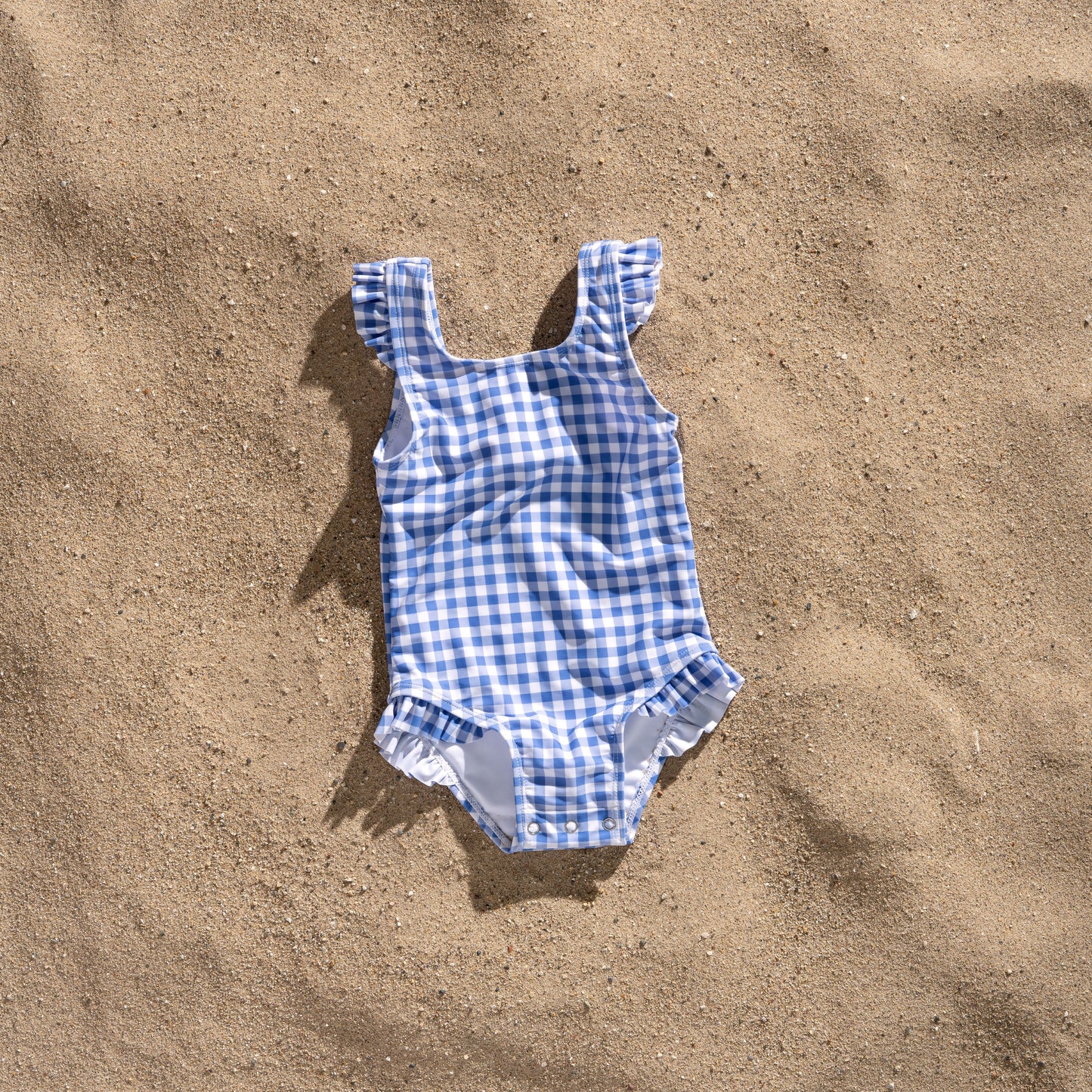 Baby and Toddler Girl One Piece Swimsuit, Blue Gingham